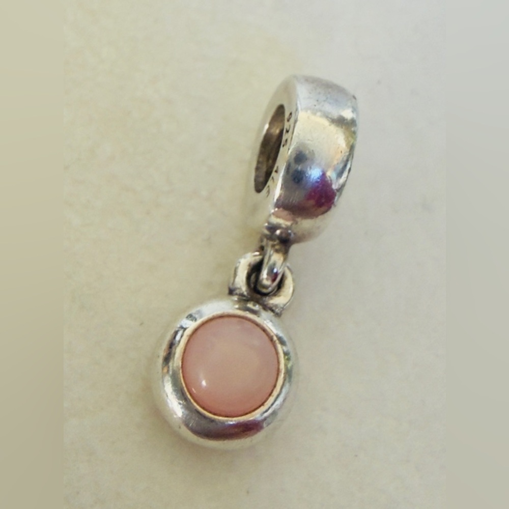 GENUINE PANDORA PINK OPAL CABOCHON CHARM ALE S925